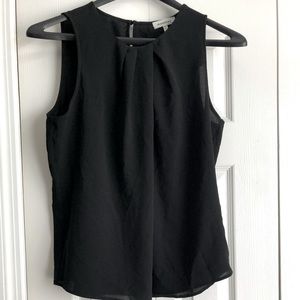 Monteau High neck sleeveless black blouse